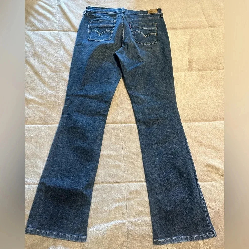 Levi’s 515 Bootcut Jeans Women’s Size 6 Blue Denim Embelleshed - Picture 7 of 9